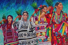 El Baile de la Piña - Natural Dyed Straw - Mexican Fine Art  Cactus Fine Art