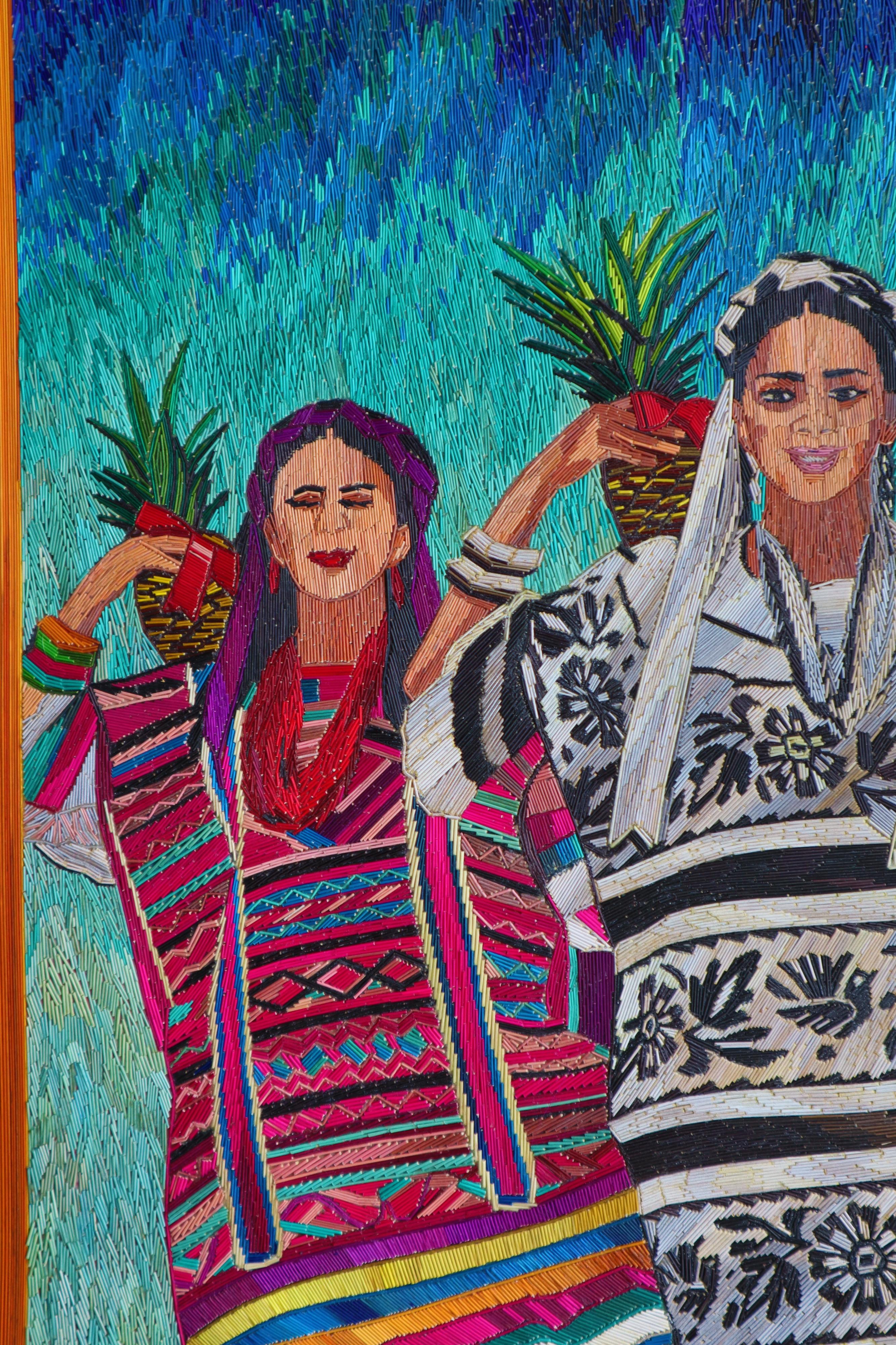 El Baile de la Piña - Natural Dyed Straw - Mexican Fine Art  Cactus Fine Art 2