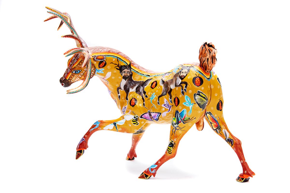 Venado Nahual - Cervo Nahual Arte Popolare Messicana  Cactus Fine Art in vendita 2