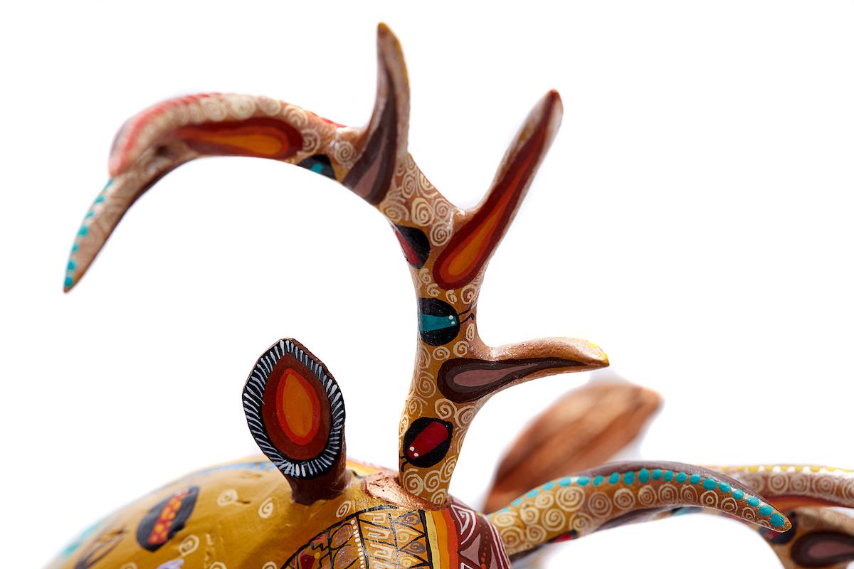 Venado Nahual - Nahual Deer Mexican Folk Art  Cactus Fine Art For Sale 11