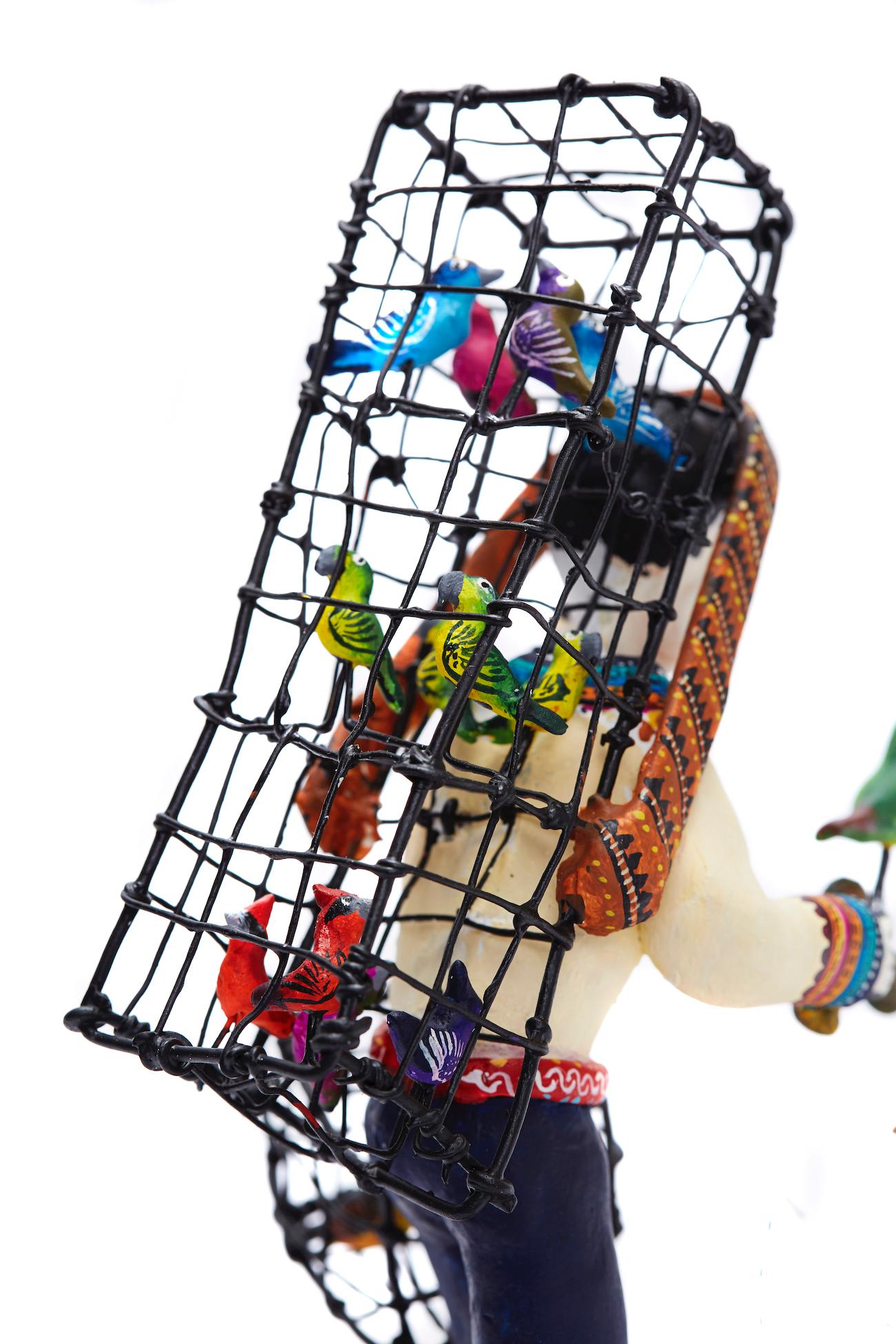 Vendeur de pjaros - Vendeur d'oiseaux - Art populaire mexicain  Beaux-arts Cactus en vente 8