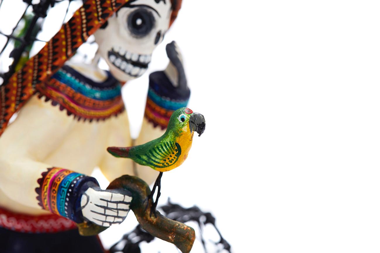 Vendedor de pájaros - Bird seller - Mexican Folk Art  Cactus Fine Art For Sale 8