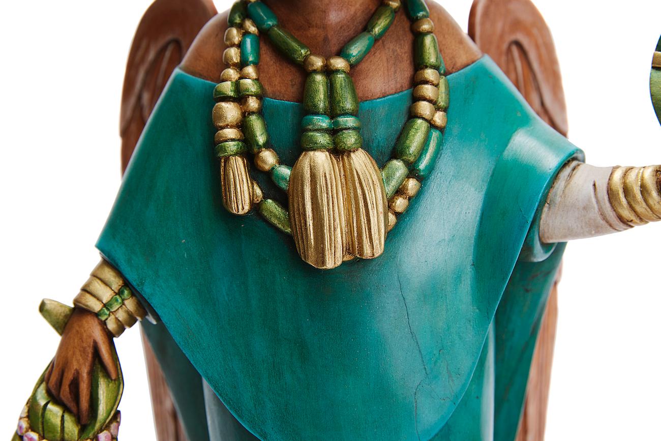 Maya Engel Maya - Maya Engel - Mexikanische Volkskunst  Kaktus-Kunstwerke (Braun), Figurative Sculpture, von Miguel Martinez Juarez