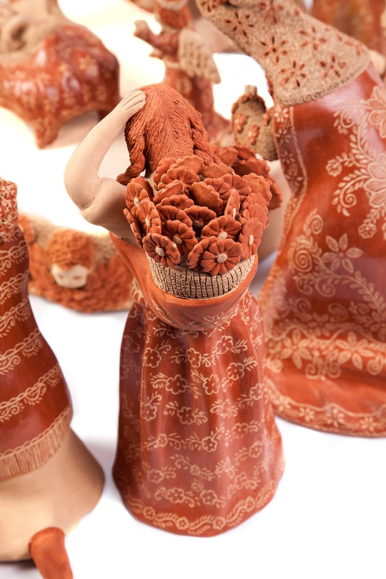 Nacimiento de Barro / Ceramics Mexican Folk Art Clay Nativity 5