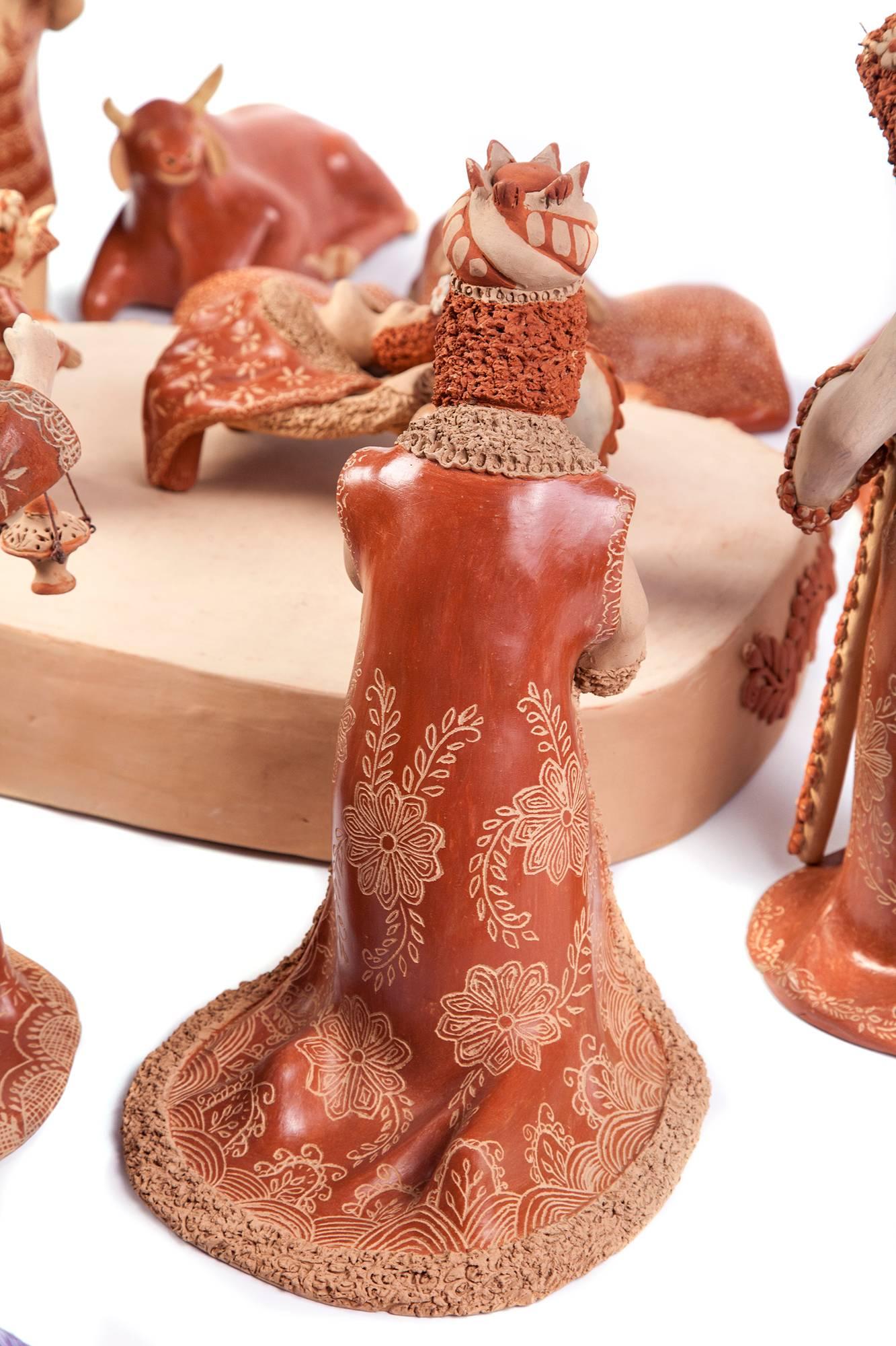 Nacimiento de Barro / Ceramics Mexican Folk Art Clay Nativity 8