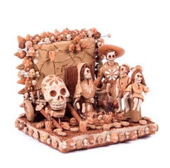 Miniatur aus mexikanischer Volkskunst des Altar de Muertos / Keramik
