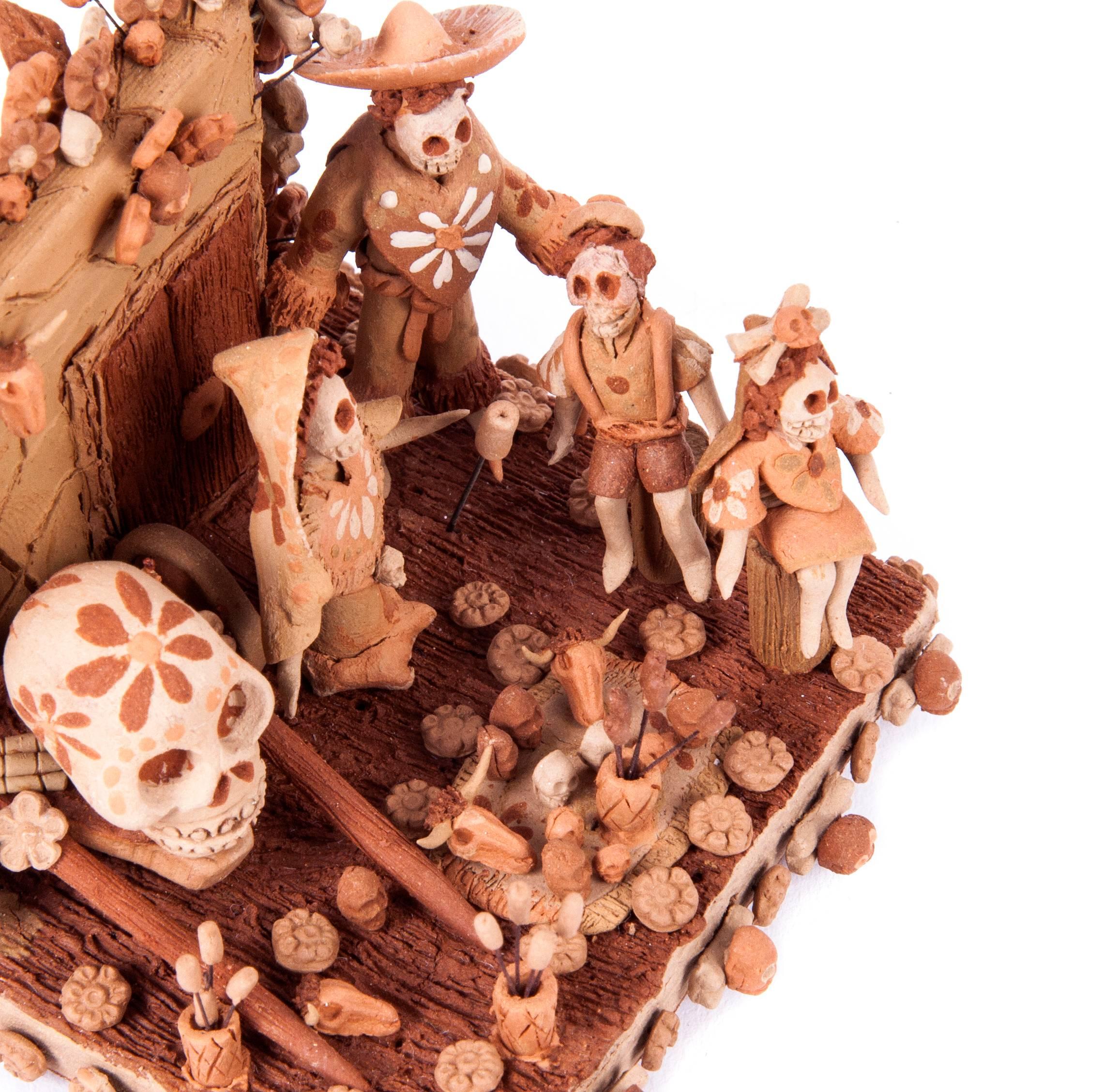 Altar de Muertos / Ceramics Mexican Folk Art Miniature  2