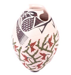 8'' Vasija Kaktus / Keramik mexikanische Volkskunst von Mata Ortiz