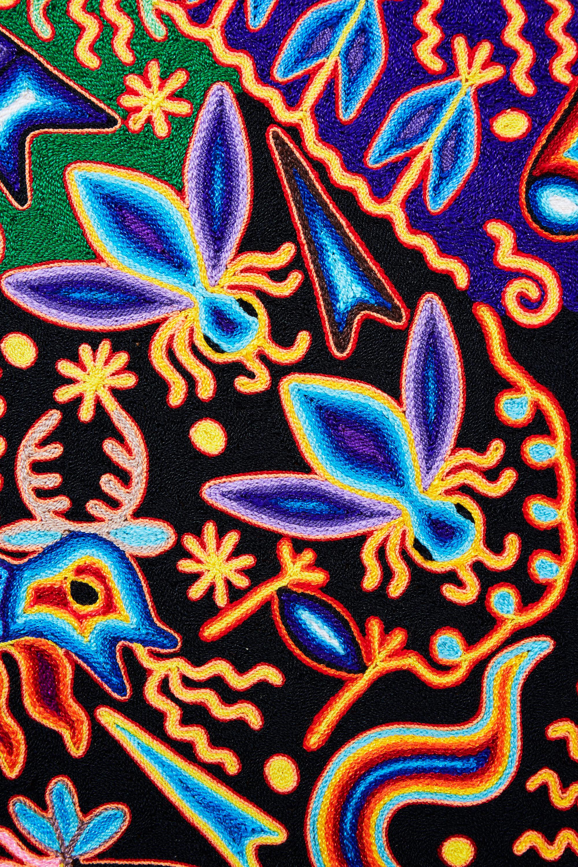 Maimi - Yarn Painting - Mexican Huichol Art - Mexican Folk Art  Cactus Fine Art 3