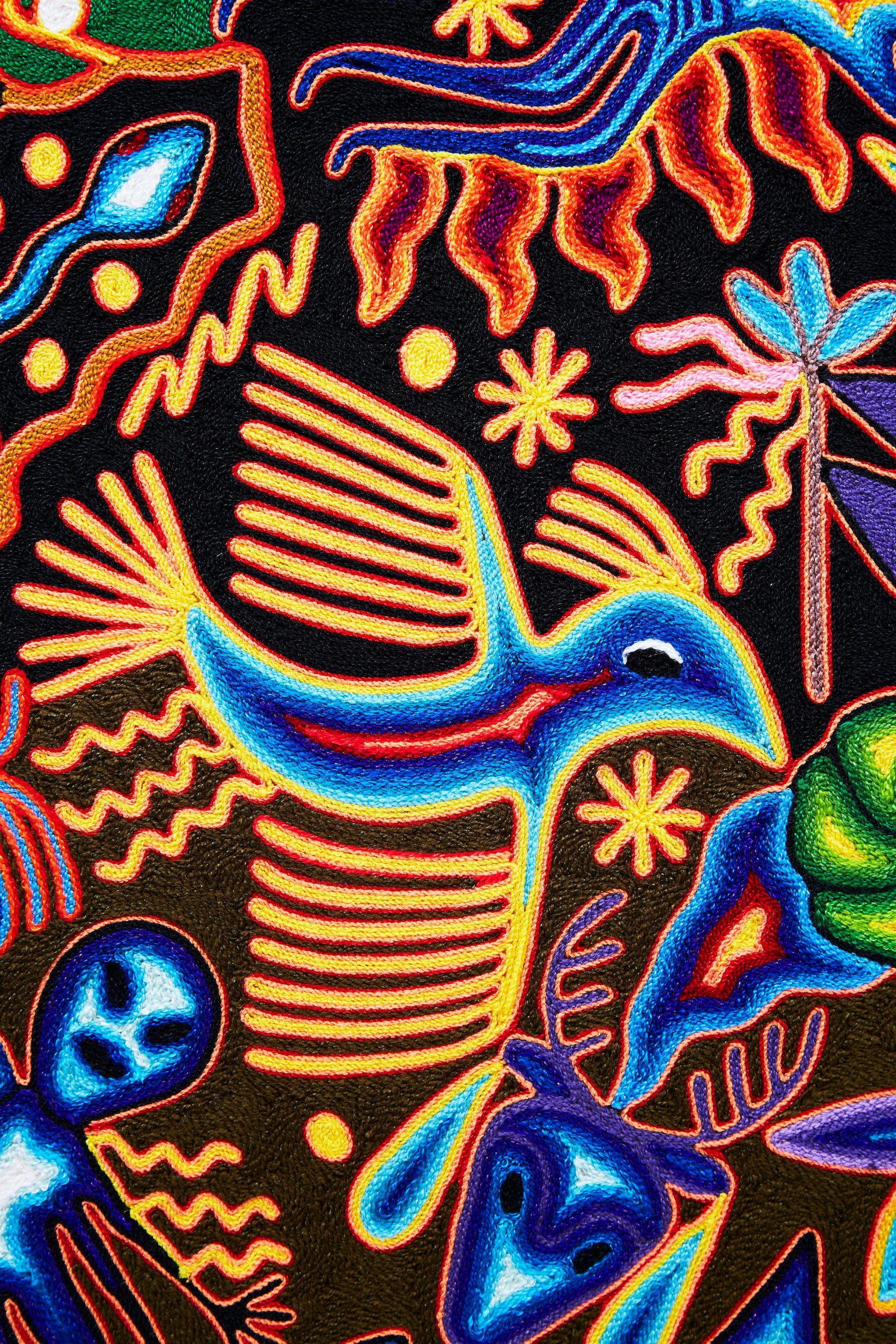 Maimi - Yarn Painting - Mexican Huichol Art - Mexican Folk Art  Cactus Fine Art 5