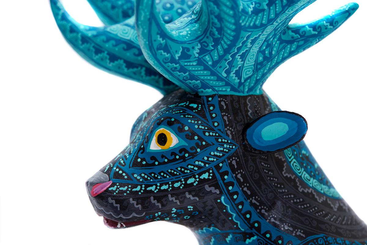 Venado Zapoteco - Zapotec Deer - Mexican Folk Art  Cactus Fine Art - Sculpture by Viviana Jimenez Carrillo