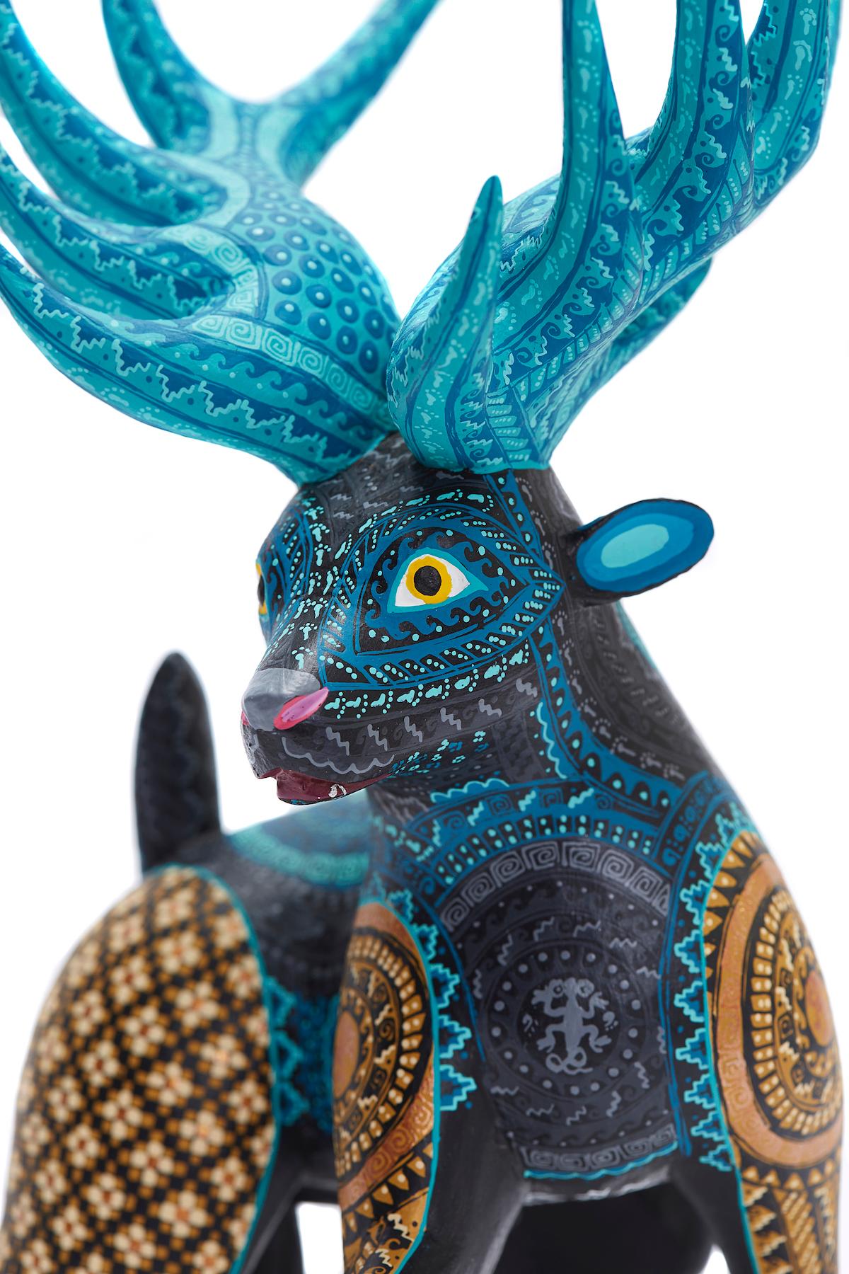 Venado Zapoteco - Zapotec Deer - Mexican Folk Art  Cactus Fine Art For Sale 2