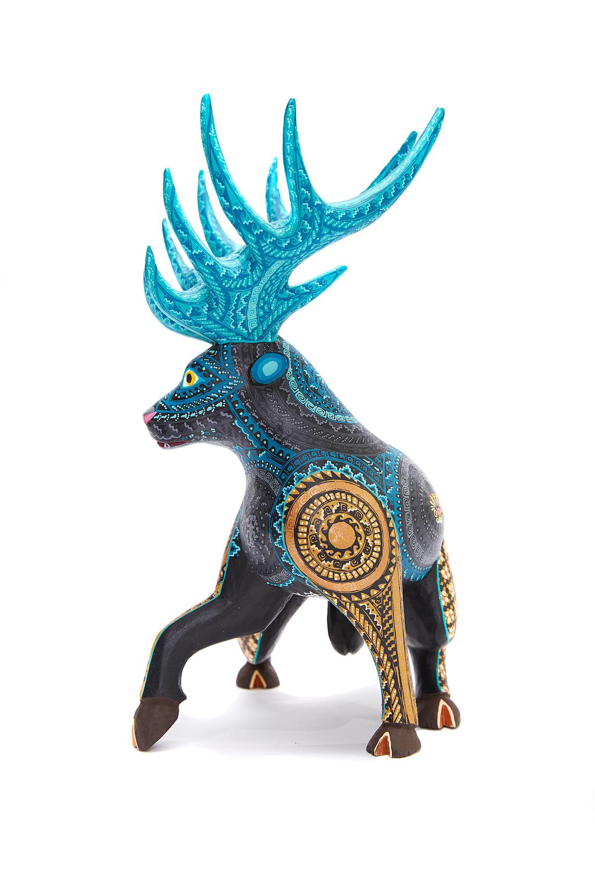 Venado Zapoteco - Zapotec Deer - Mexican Folk Art  Cactus Fine Art For Sale 4