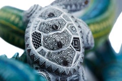 Iguana Amigable - Friendly Iguana - Mexican Folk Art  Cactus Fine Art