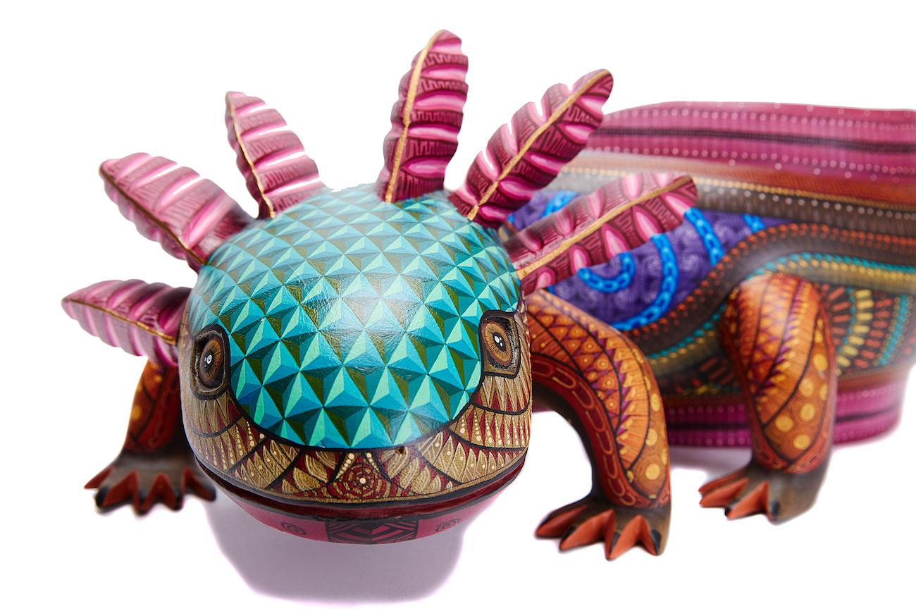 Ajolote - Axolotl - Mexican Folk Art  Cactus Fine Art - Sculpture by Aldo Hernandez Melchor