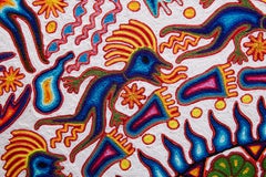 Huichol Indian "Tatewari" - Color Yarn Painting - Mexican Huichol Art - Folk Art
