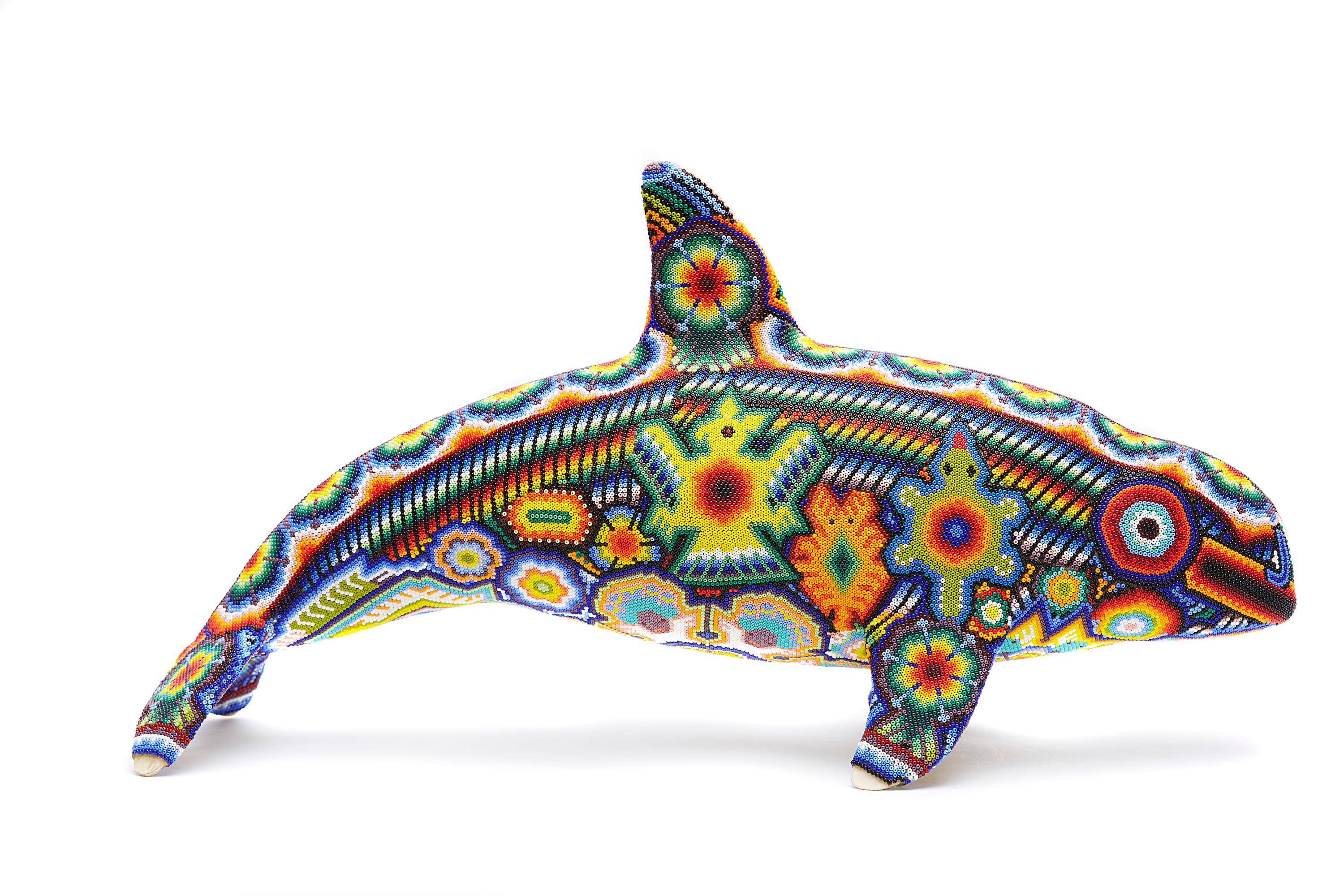 Vaquita Marina - Vache de mer - Perles à la main - Art Huichol mexicain - Art populaire mexicain  en vente 2