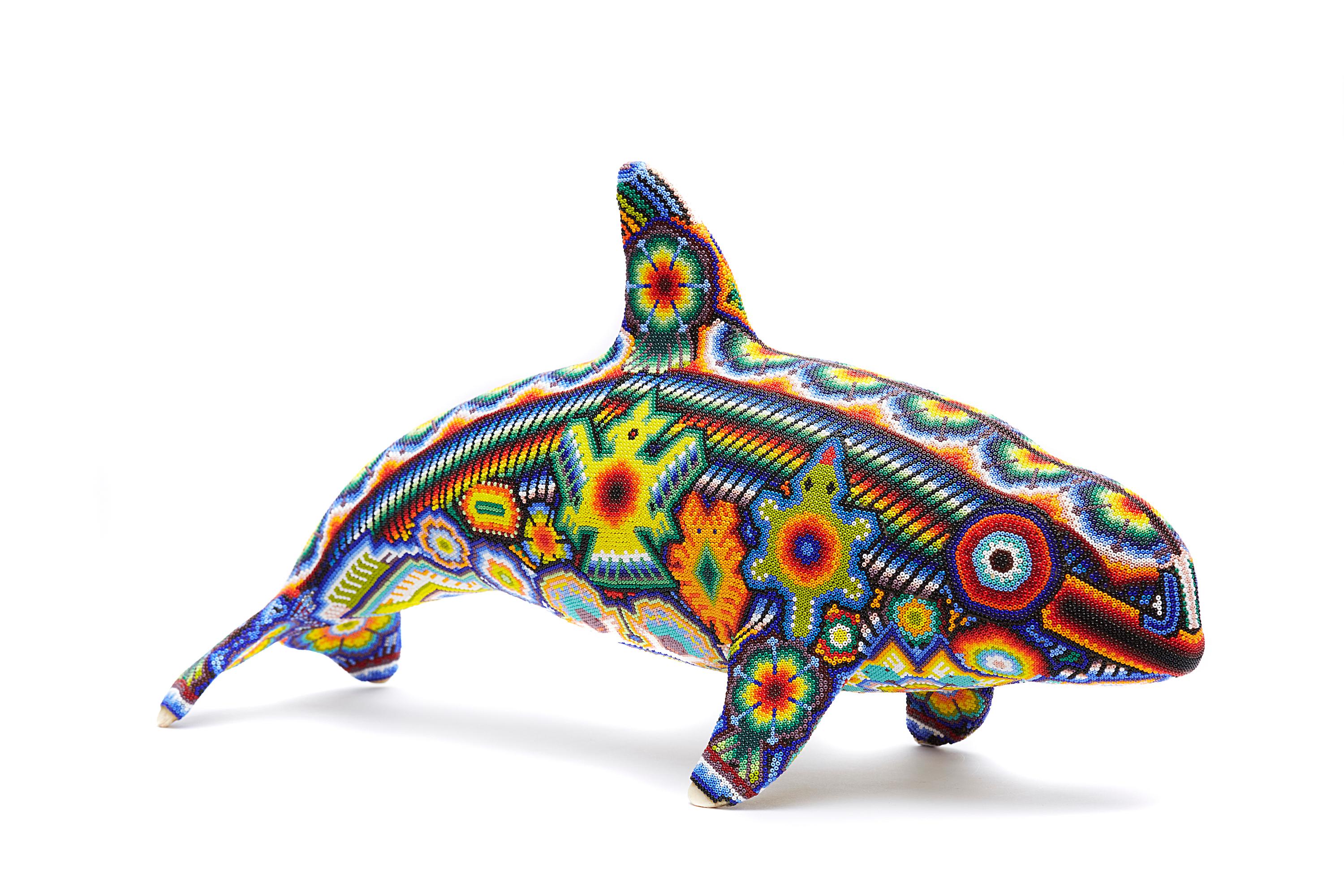 Vaquita Marina - Vache de mer - Perles à la main - Art Huichol mexicain - Art populaire mexicain  en vente 3