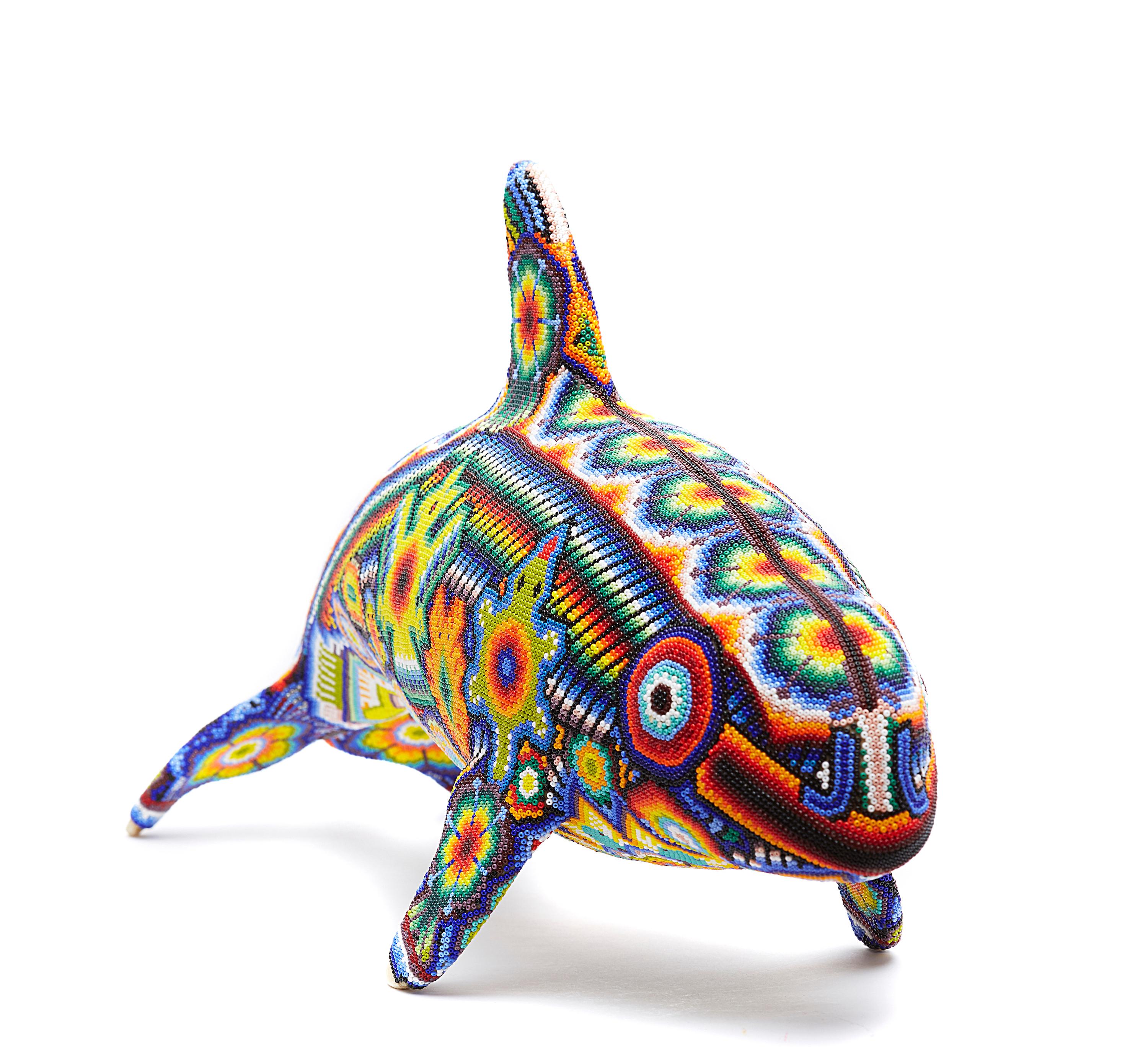Vaquita Marina - Vaca Marina - Cuentas a Mano - Arte Huichol Mexicano - Arte Popular Mexicano en venta 3