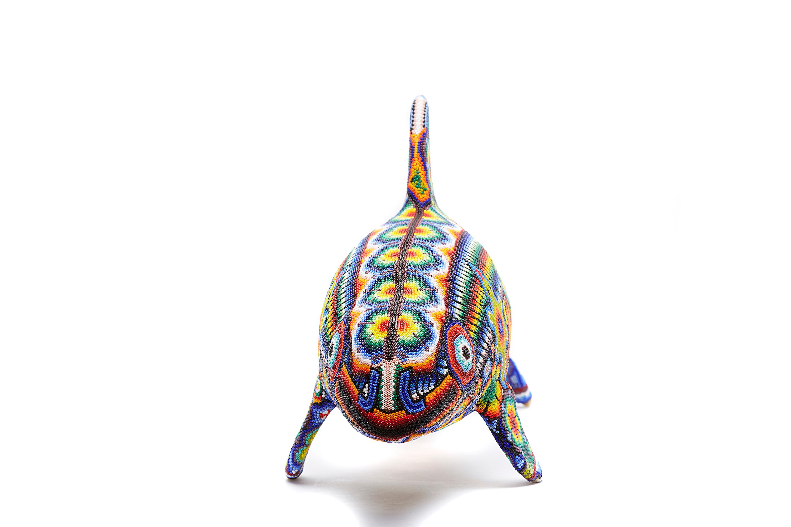 Vaquita Marina - Vache de mer - Perles à la main - Art Huichol mexicain - Art populaire mexicain  en vente 5
