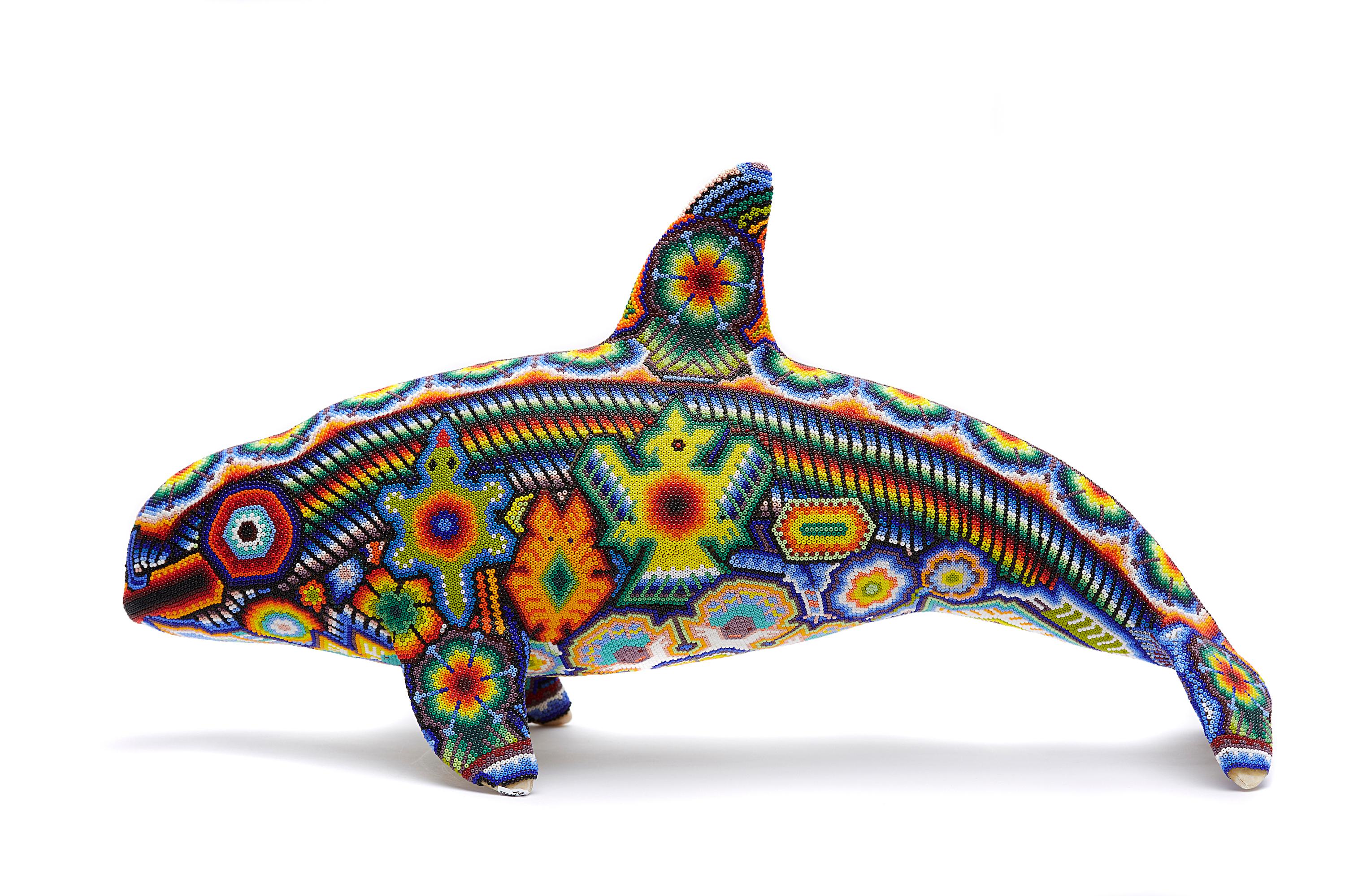 Vaquita Marina - Vache de mer - Perles à la main - Art Huichol mexicain - Art populaire mexicain  en vente 8