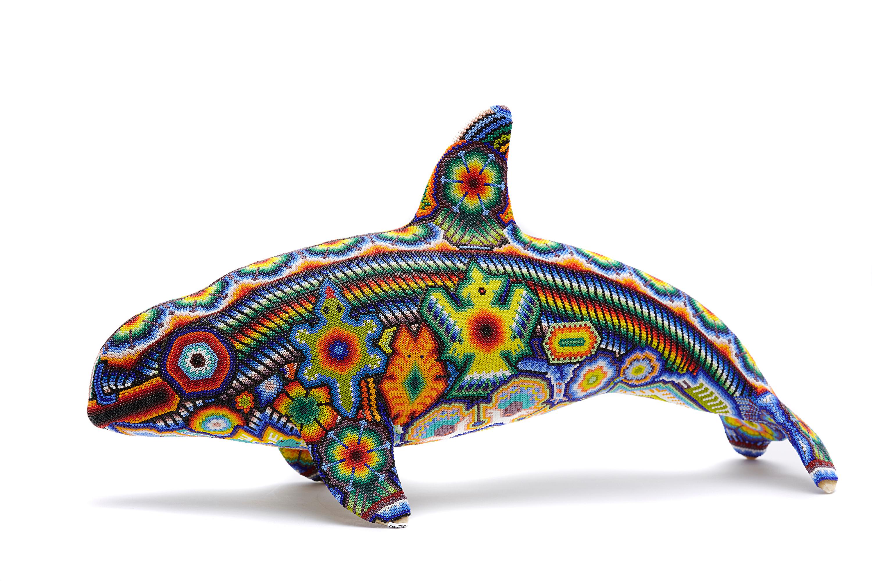 Vaquita Marina - Vache de mer - Perles à la main - Art Huichol mexicain - Art populaire mexicain  en vente 7