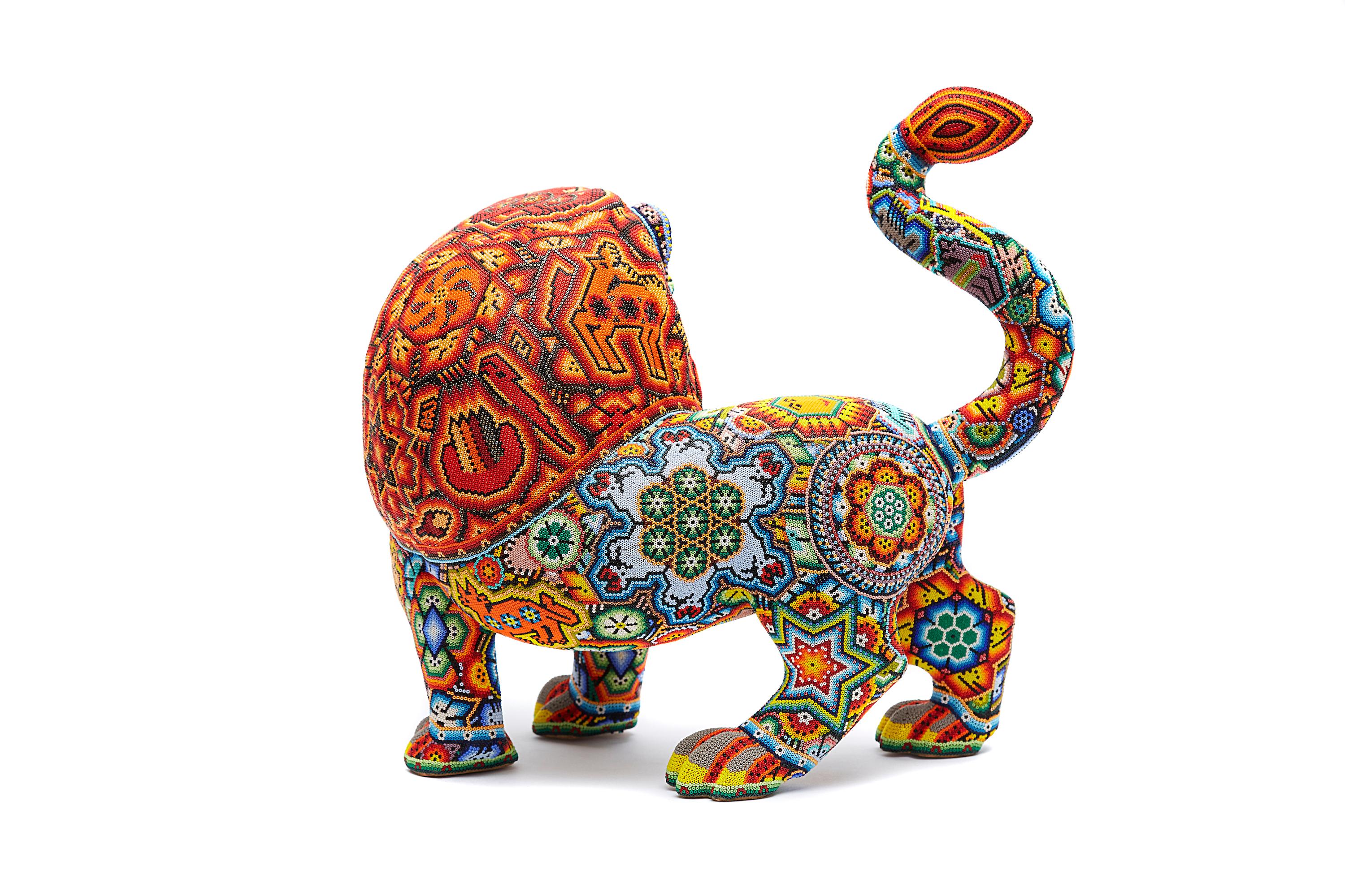 Leon - Löwe - Hand Perlen - Mexikanische Huichol-Kunst - Mexikanische Volkskunst 1