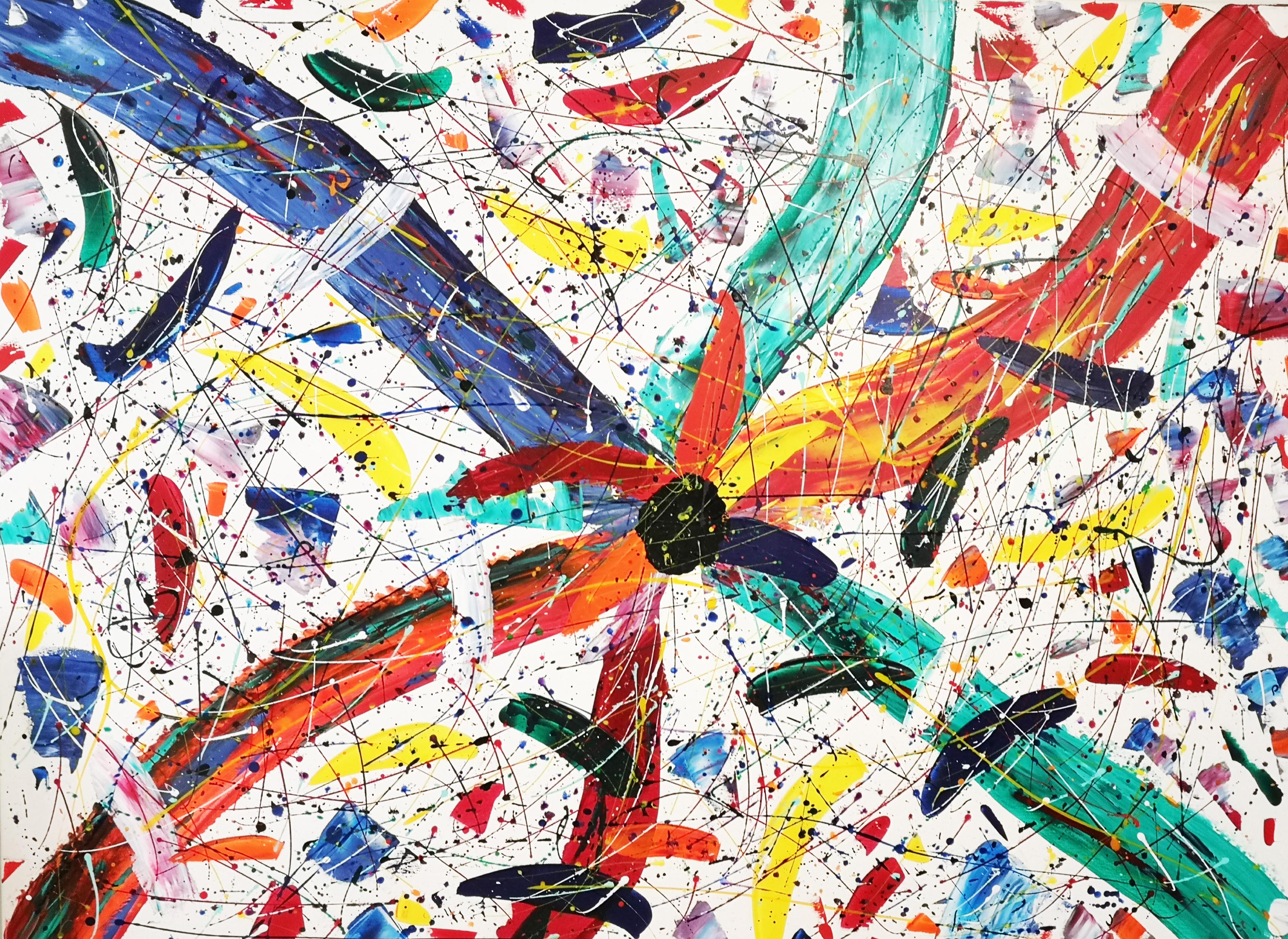 Patrice Rouge  Abstract Painting – Pinwheel von Patrice Rouge, Gemälde des Abstrakten Expressionismus, Modernes Acryl, 2019