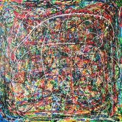 Couleurs de l' Amazone de Patrice Rouge, Expressionnisme abstrait, peinture à l'acrylique
