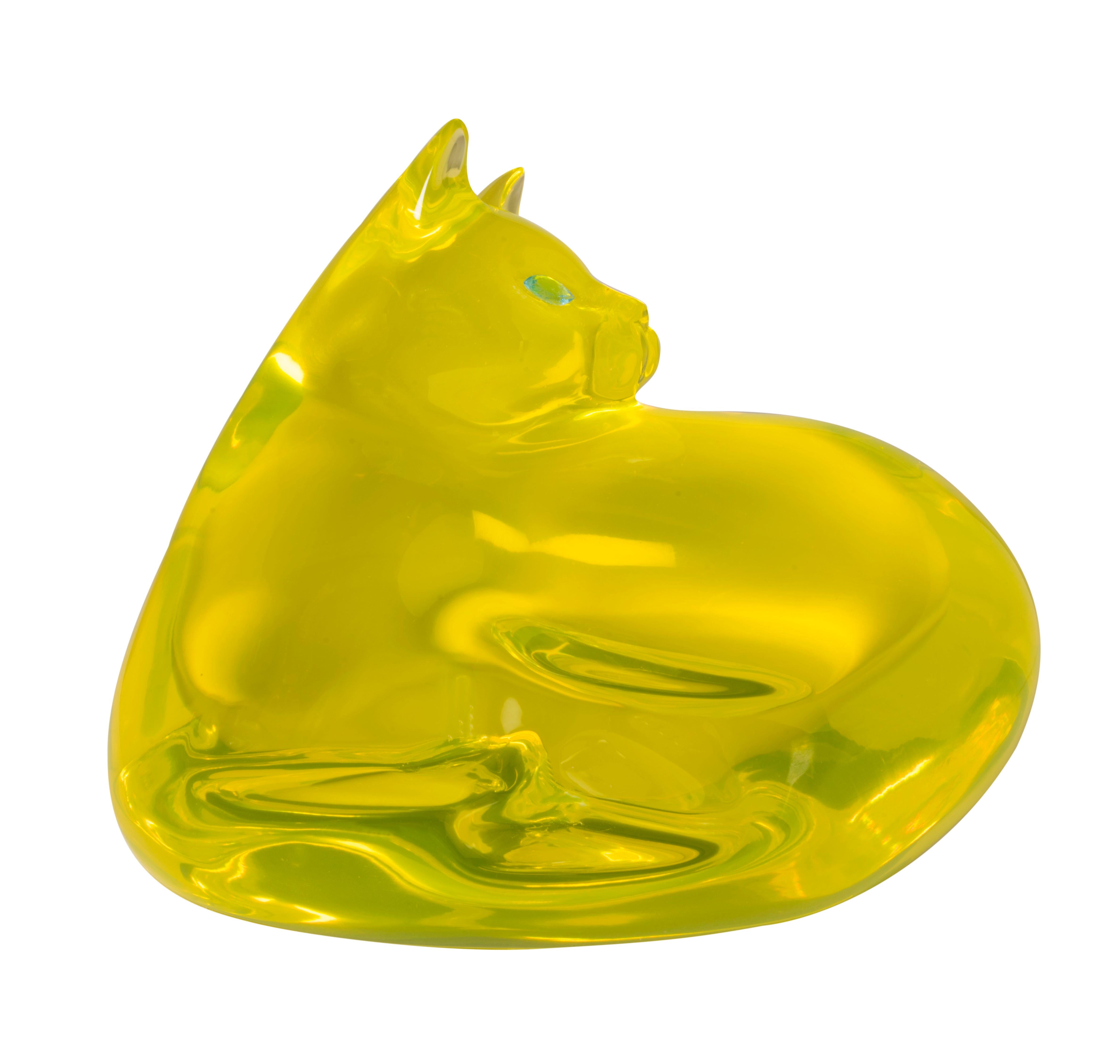 Mara Sfara Figurative Sculpture - Yellow Cat