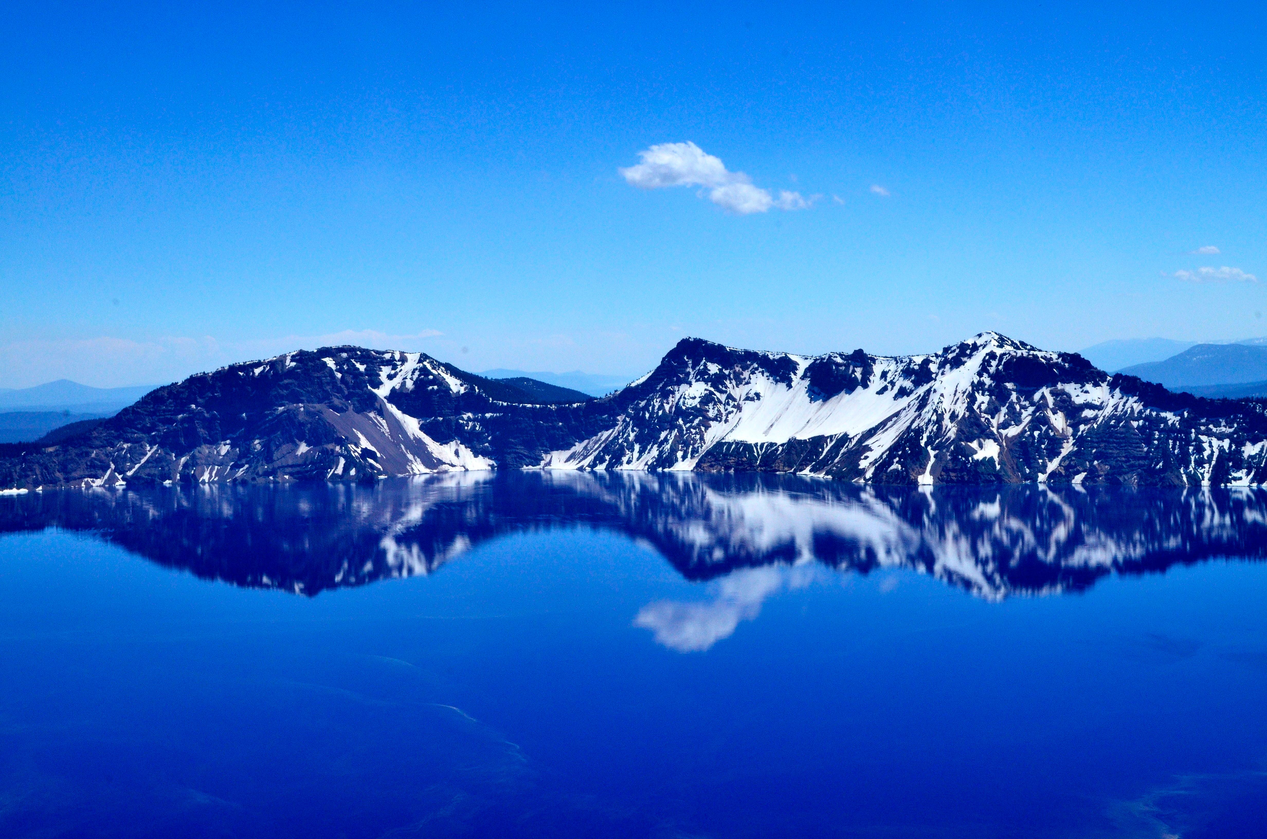 Following a rogue late-spring snowstorm, we arrived at Crater Lake to find all of the roads closed. Plan B: we set out on foot and postholed through thigh-deep snow to the top of the crater. We had the entire place to ourselves on this perfect sunny