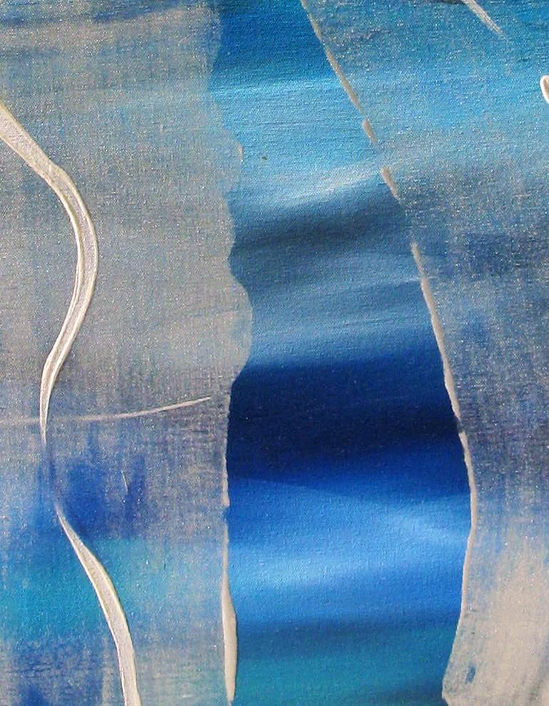 La dame de l'eau - Bleu Abstract Painting par Elaine Murphy