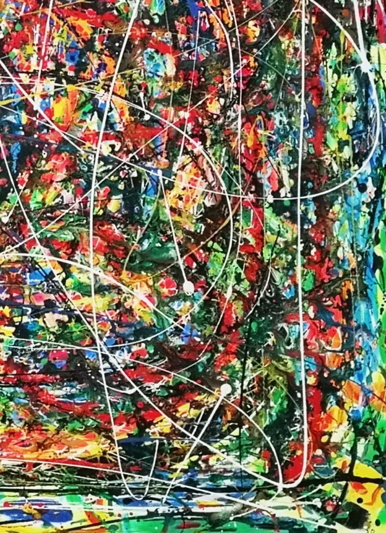 Colors of the Amazon by Patrice Rouge, Abstract Expressionism, Acrylic Painting For Sale 1