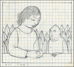Drawing for Loretta Feeding a Monkey