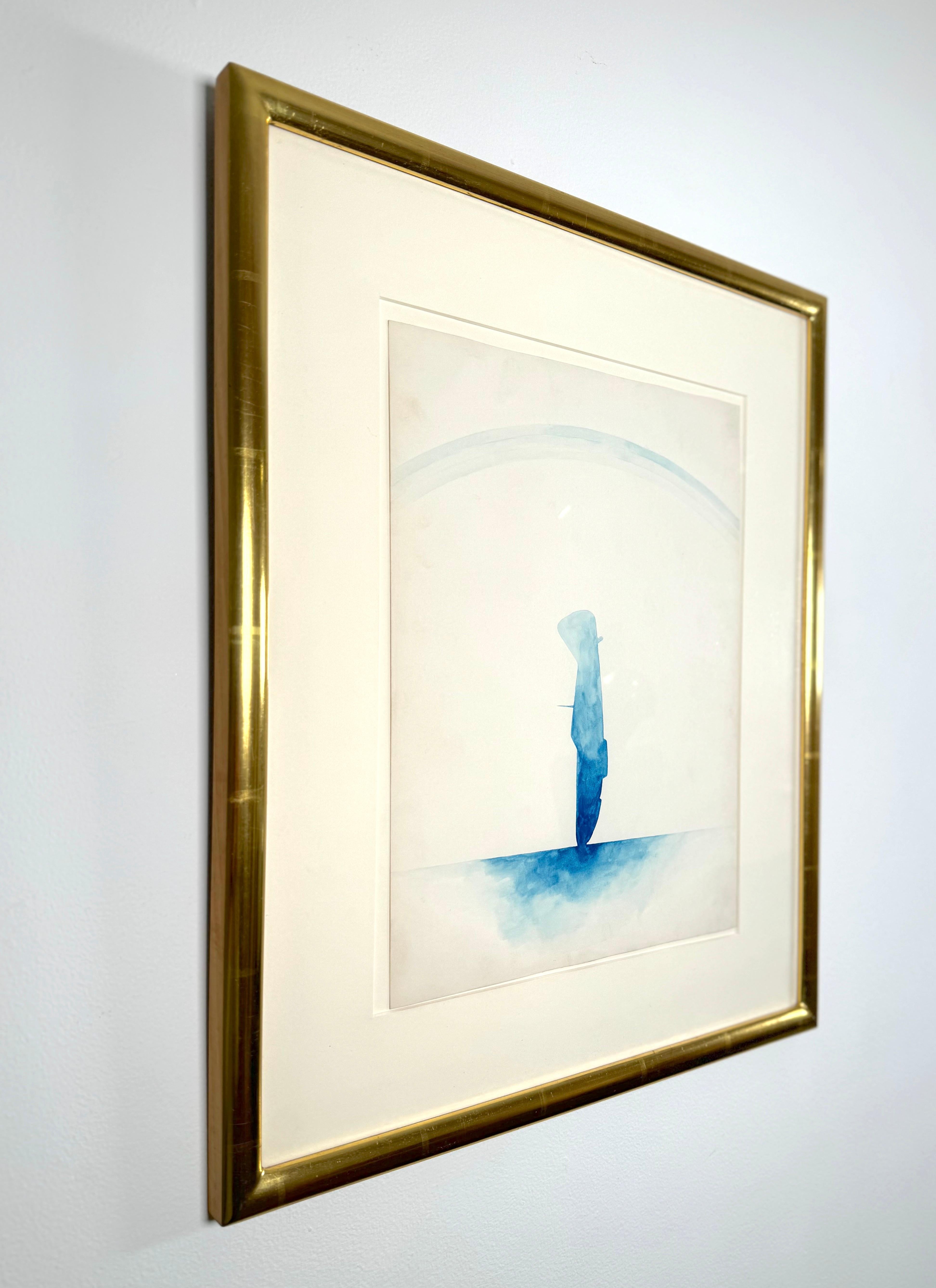 Untitled (Plane Crash) Blue - Abstract Expressionist Art by Robert Moskowitz