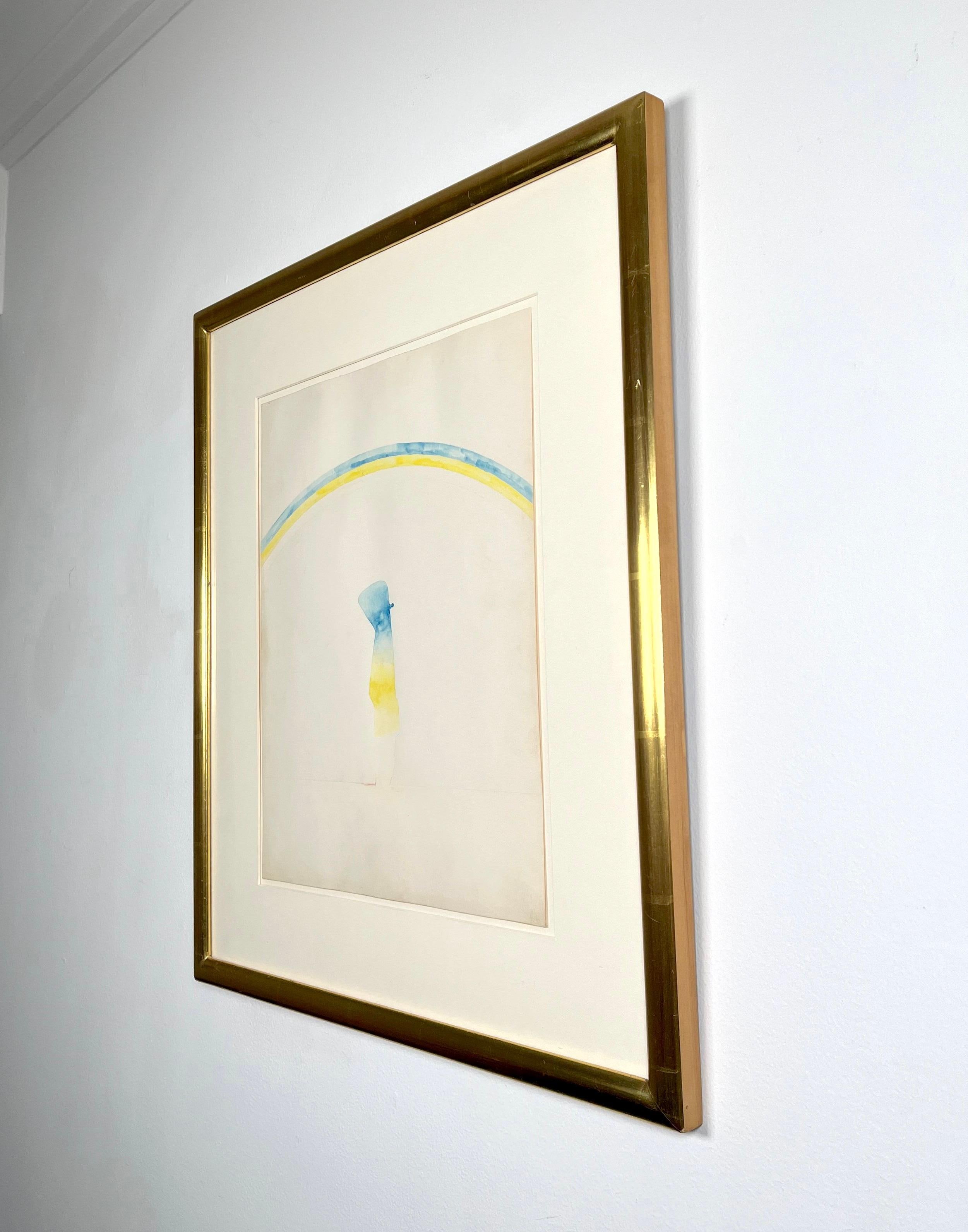 Untitled (Plane Crash) Yellow - Abstract Expressionist Art by Robert Moskowitz