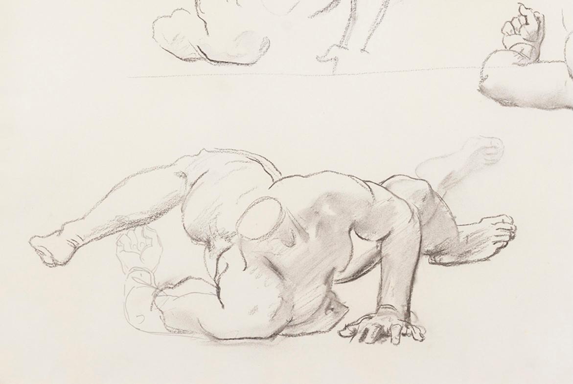 Estudios para Medusa - Figurative Art Beige de John Singer Sargent