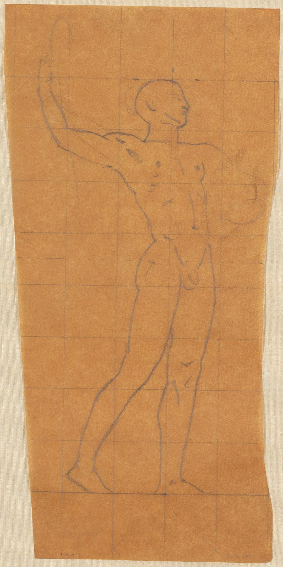 Mural Study, Male Nude - Art by John Singer Sargent