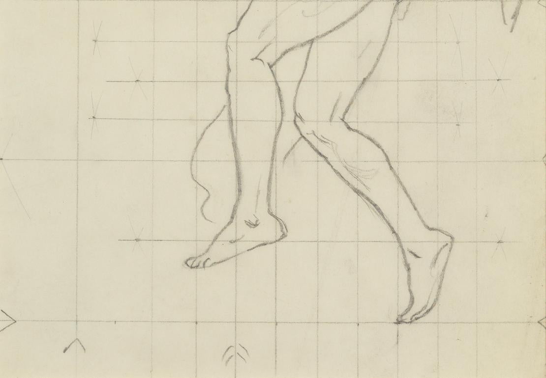 Study of Winged Figure for 'The Winds' - Beige Nude by John Singer Sargent