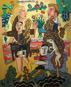 Entre deux Nuages, Ölgemälde auf Leinwand, Größe mit Rahmen 78,3 x 65,3 cm