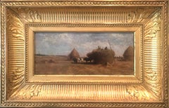 La meule,oil on wooden panel, size with frame 27x42x5, signed lower left, 1856