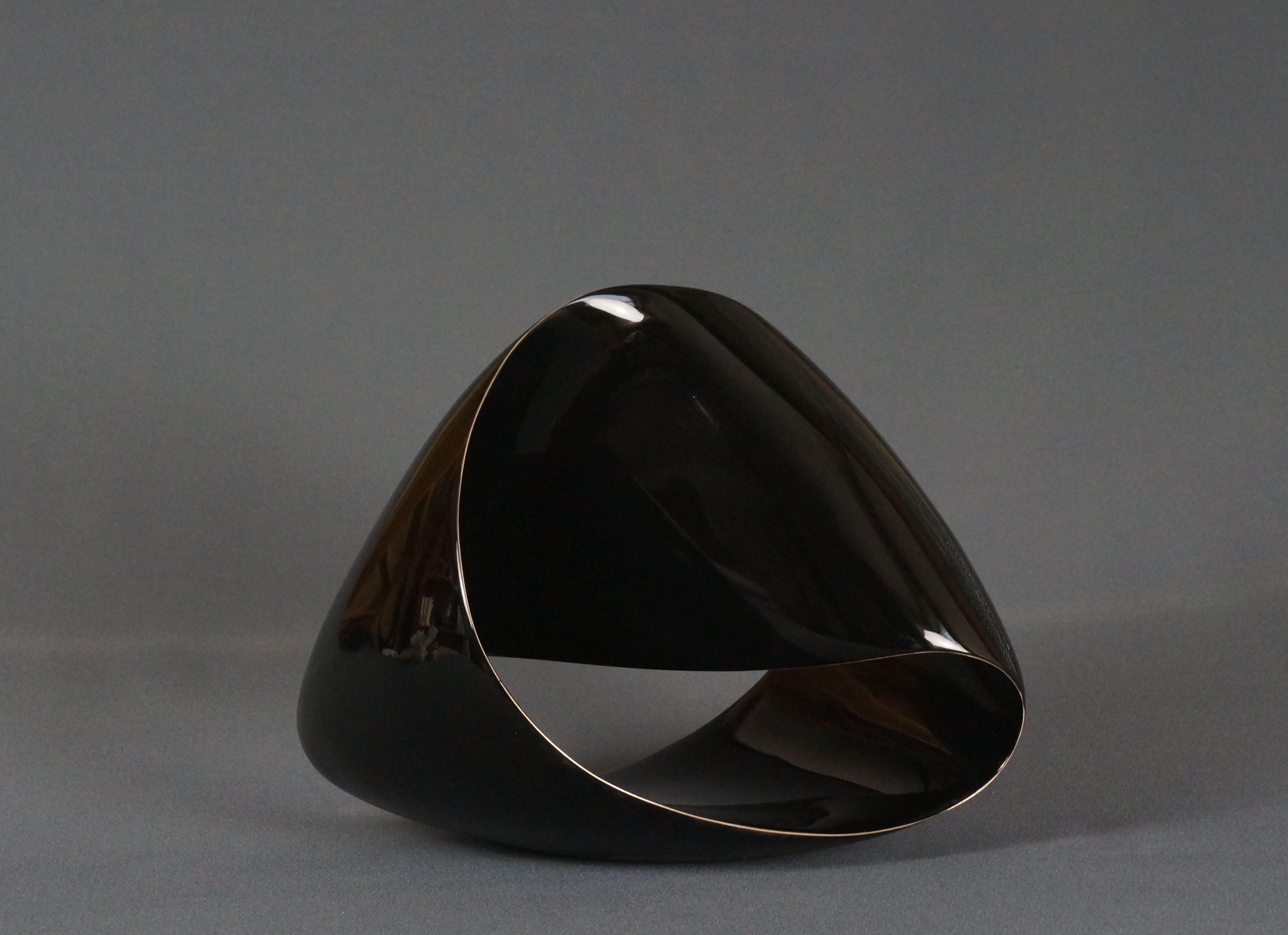 Edouard Hervé Abstract Sculpture - Infinity , bronze sculpture, black laquered , n:2/8 , weight 16 kg