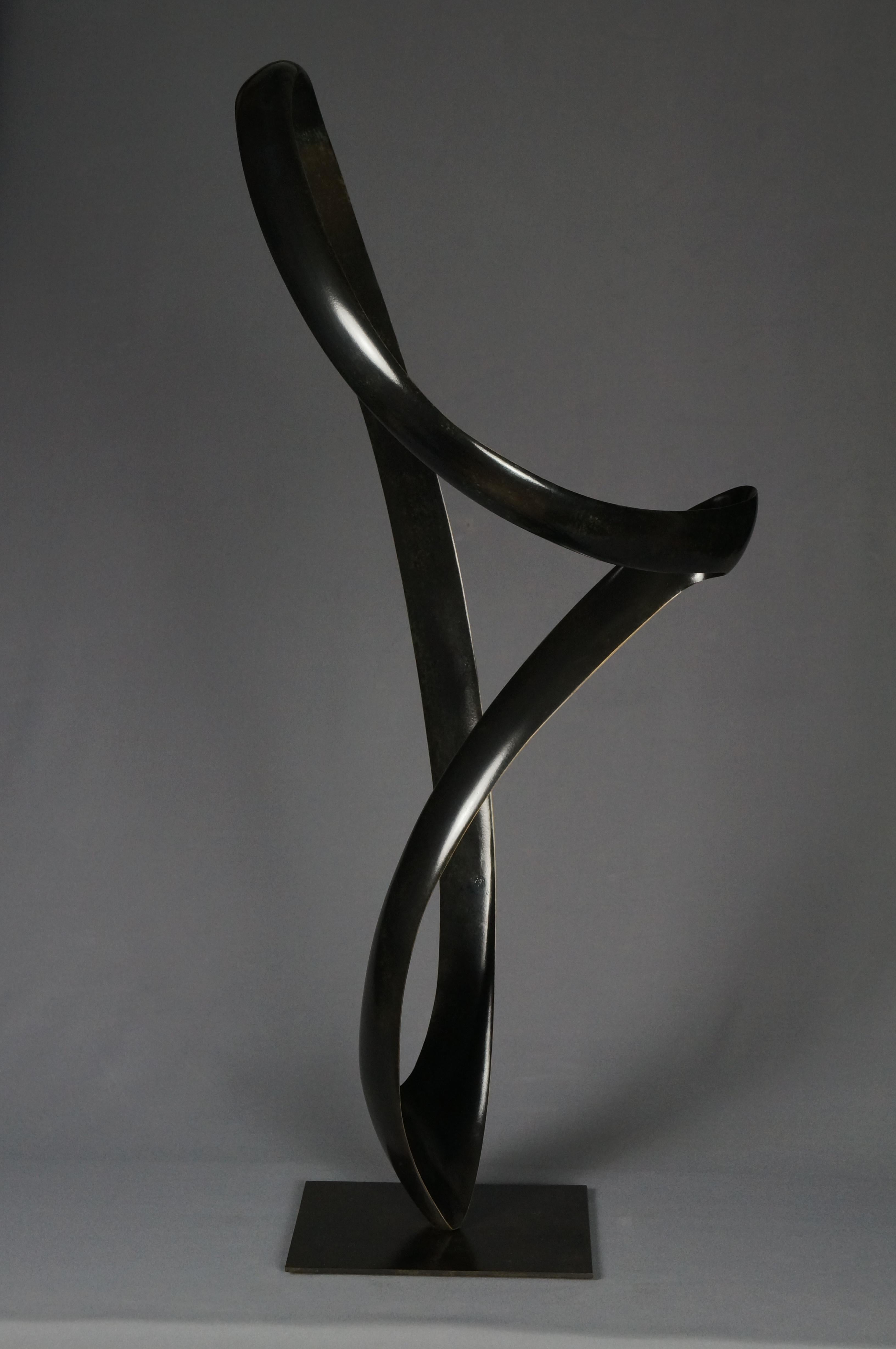 Edouard Hervé Abstract Sculpture - Sans aucun doute, bronze sculpture n:7/8 , brown patina, 90x45 cm , weight 7 KG 