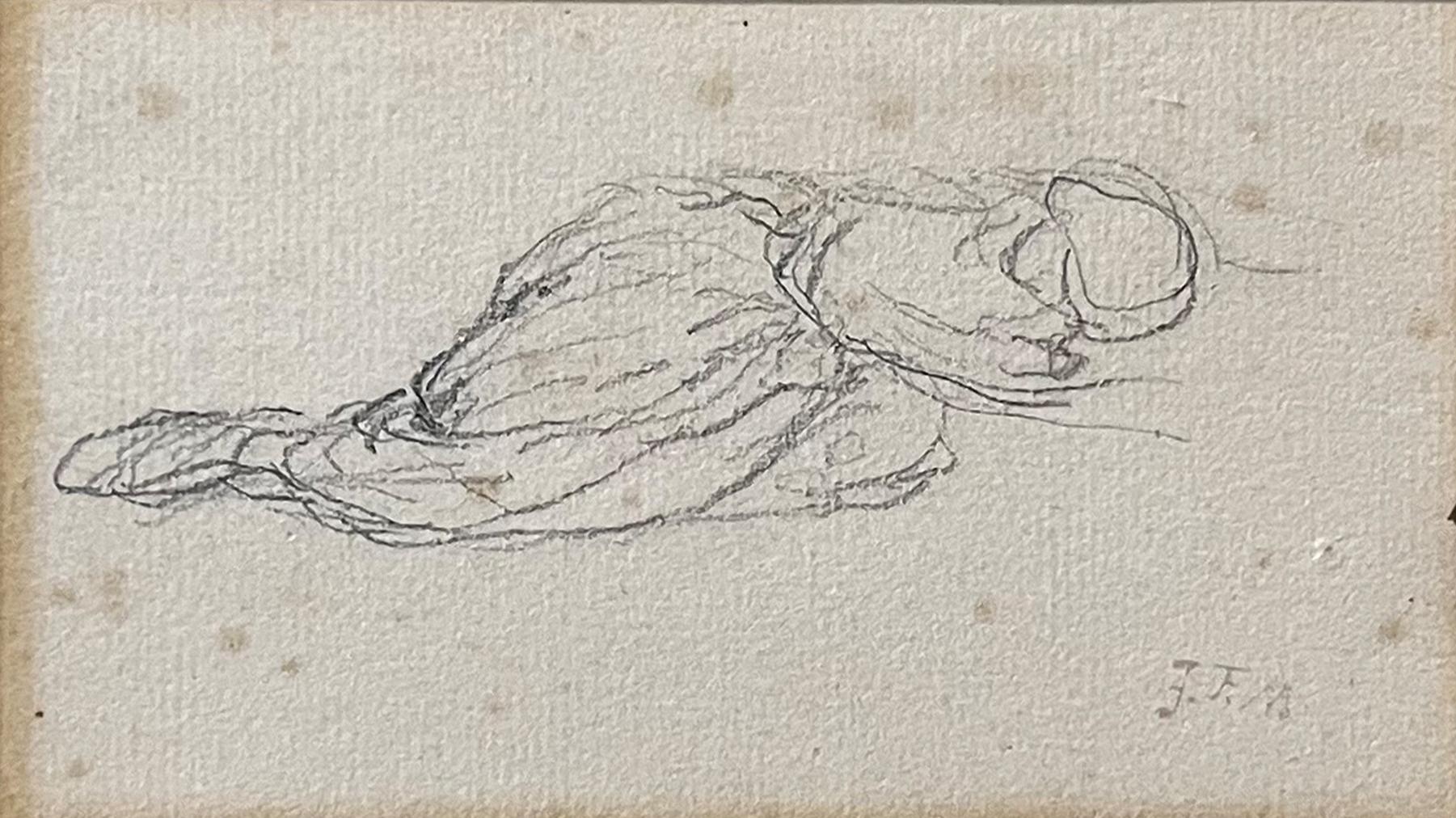 Figurative Art Jean François Millet - The study of the sleeping woman from "La Méridienne" (étude de la femme endormie)