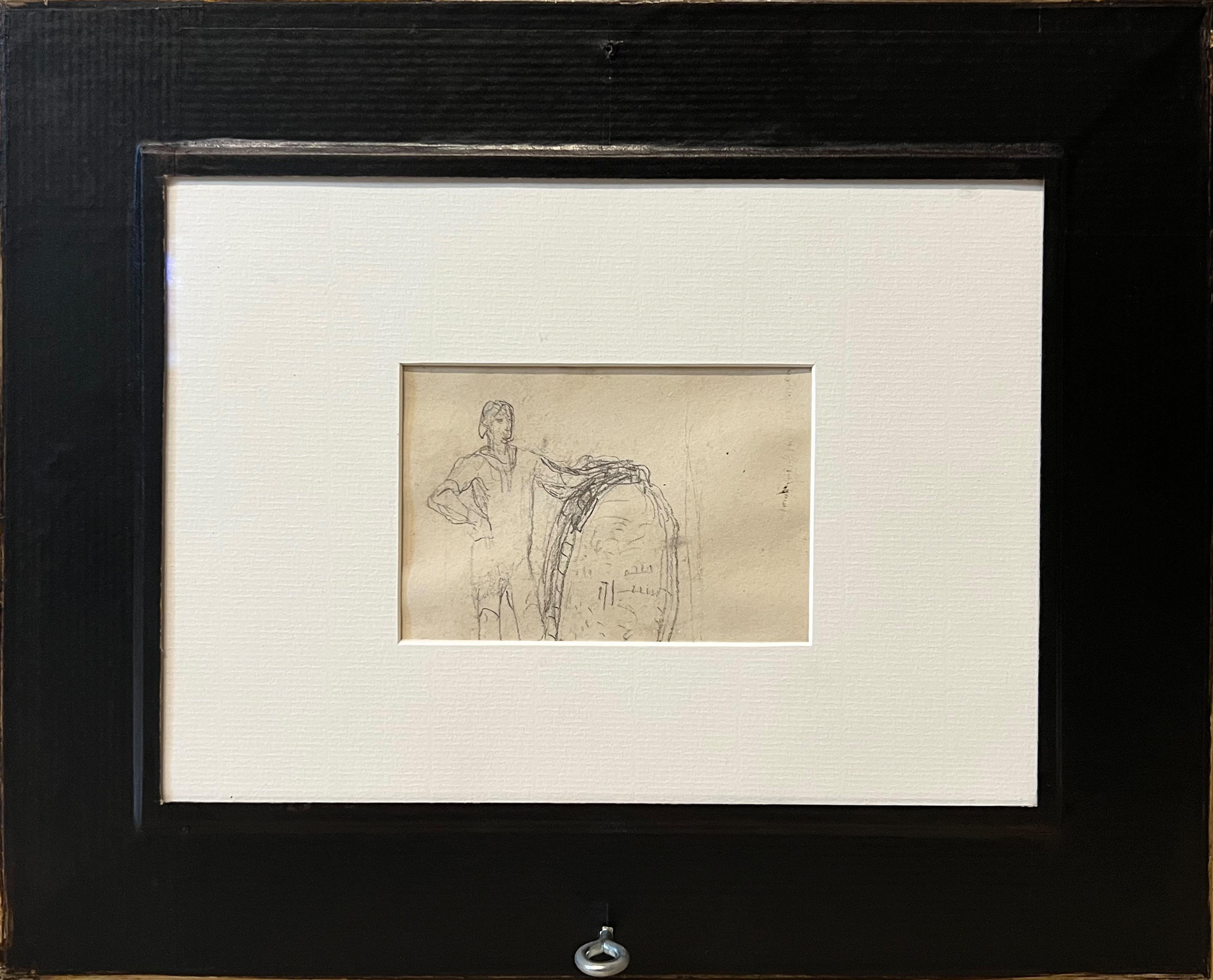 Black pencil drawing, stamped from the widow’s sale in 1894 (Lugt L. 3728), dimensions 7x10.2cm. It is most likely the first thought for this subject, circa 1846. 

On the reverse side, there is a drawing of a standing peasant beside his winnowing