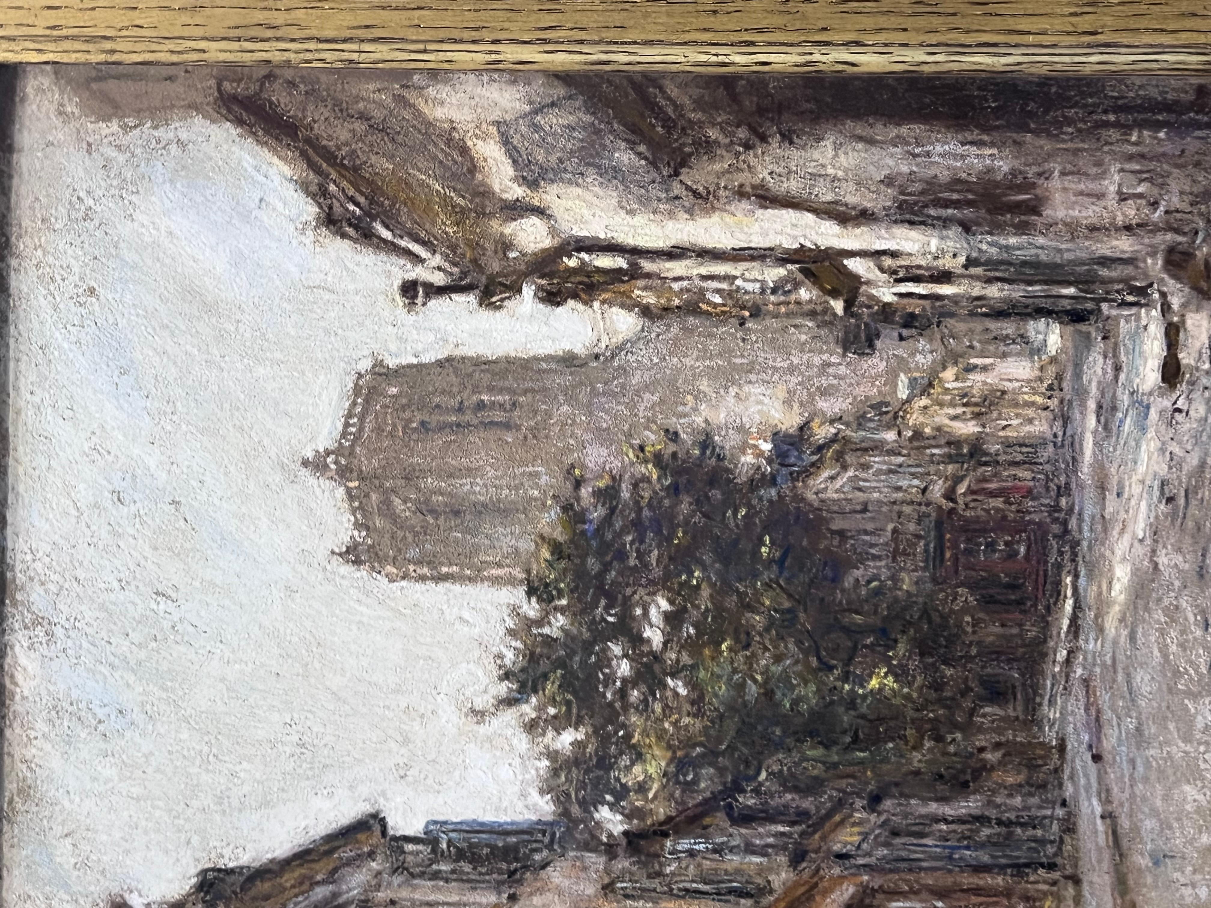 Bourges, Rue Porte-jaune (Grau), Landscape Art, von Leon Lhermitte