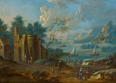 Coastal landscape with castle ruins