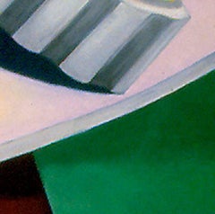 "Garden Party",  pastel in vivid pinks and greens