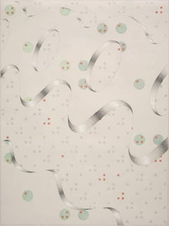 
Saint Helices Drawing
 delicate Op Art pattern of waves in pale gray and green