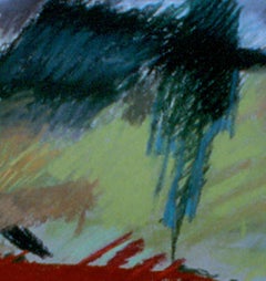 "Bucolic", pastel landscape in soft greens